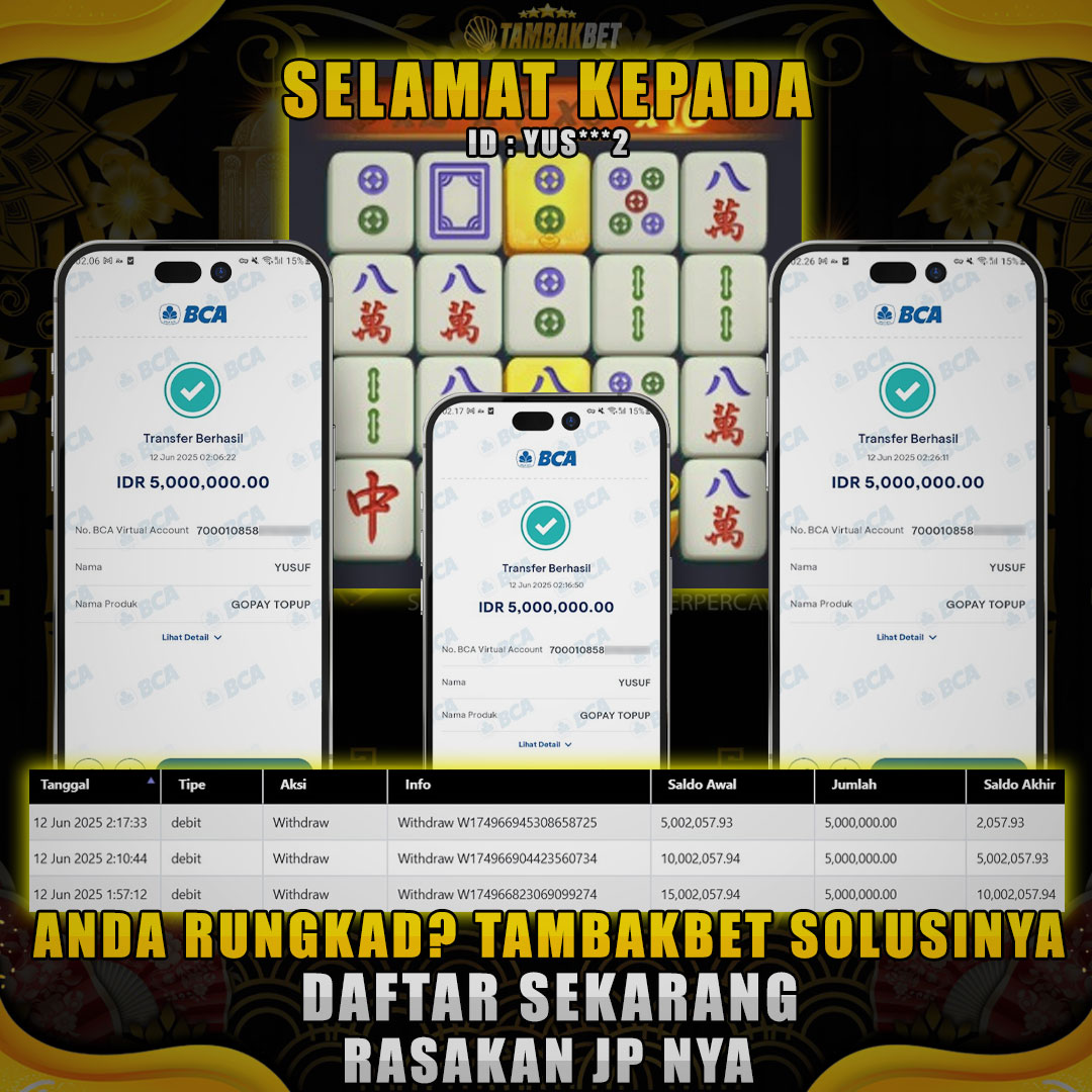 GAK RUGI JADI MEMBER SETIA TAMBAKBET CAIR 15 JUTA