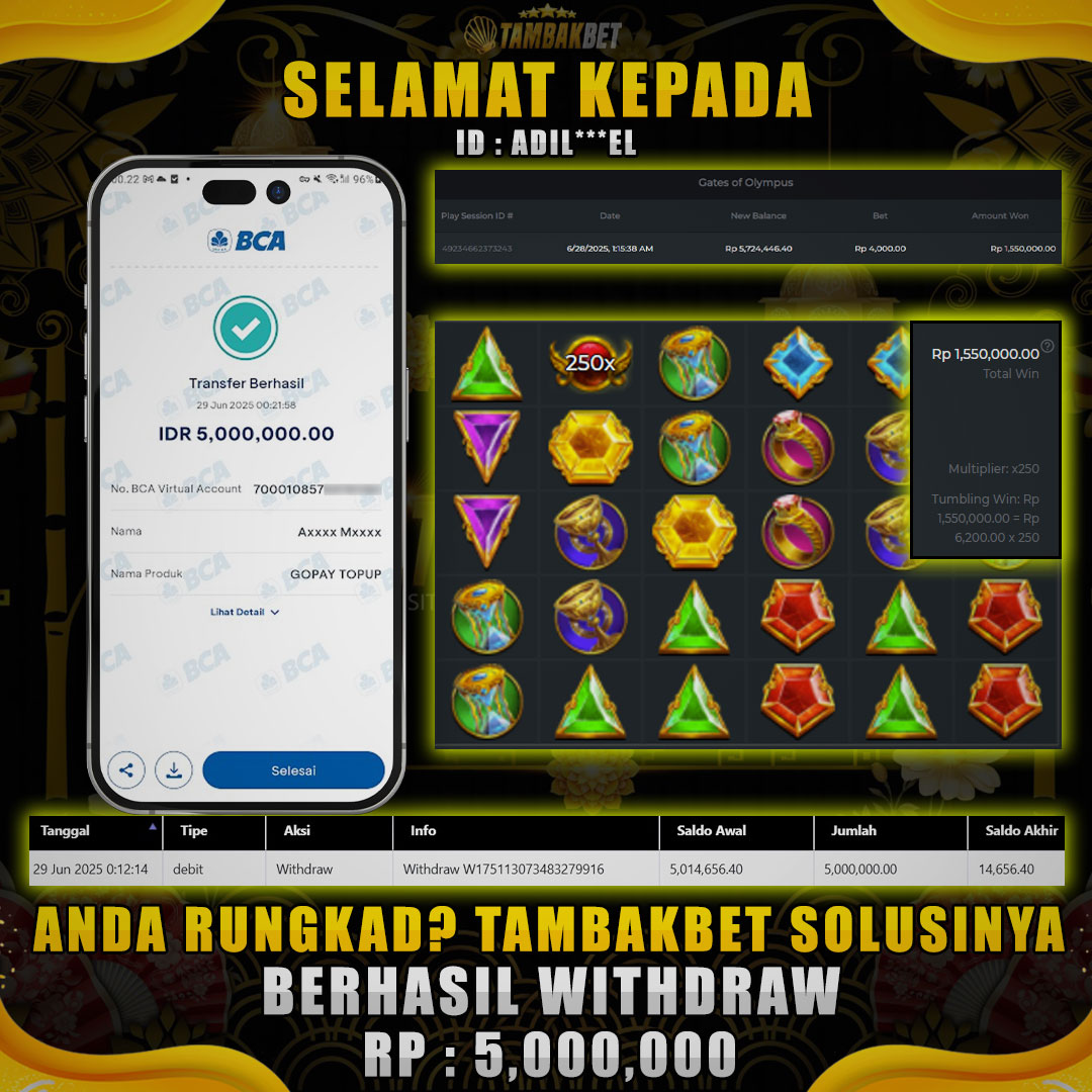 GATES OF OLYMPUS 1000 TAMBAKBET CUAN LAGI