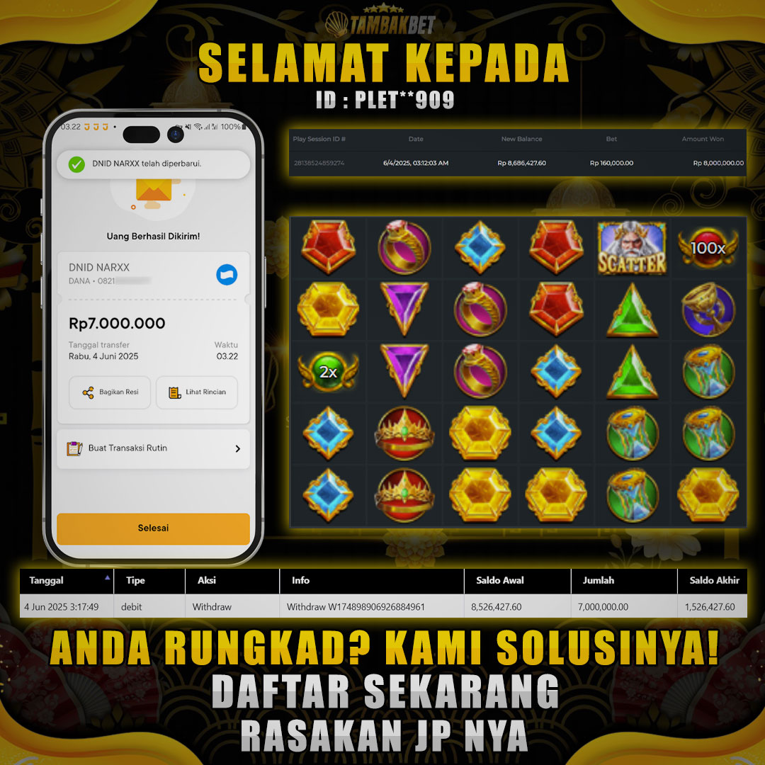 JACKPOT TAMBAKBET HARI INI GATES OLYMPUS