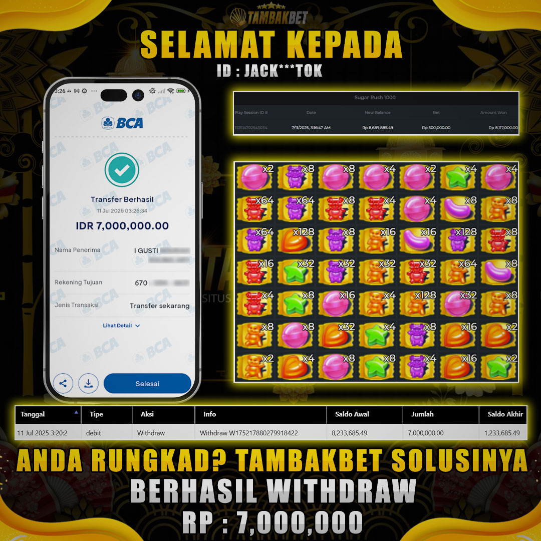 SUGAR RUSH 1000 JACKPOT SLOT DI TAMBAKBET