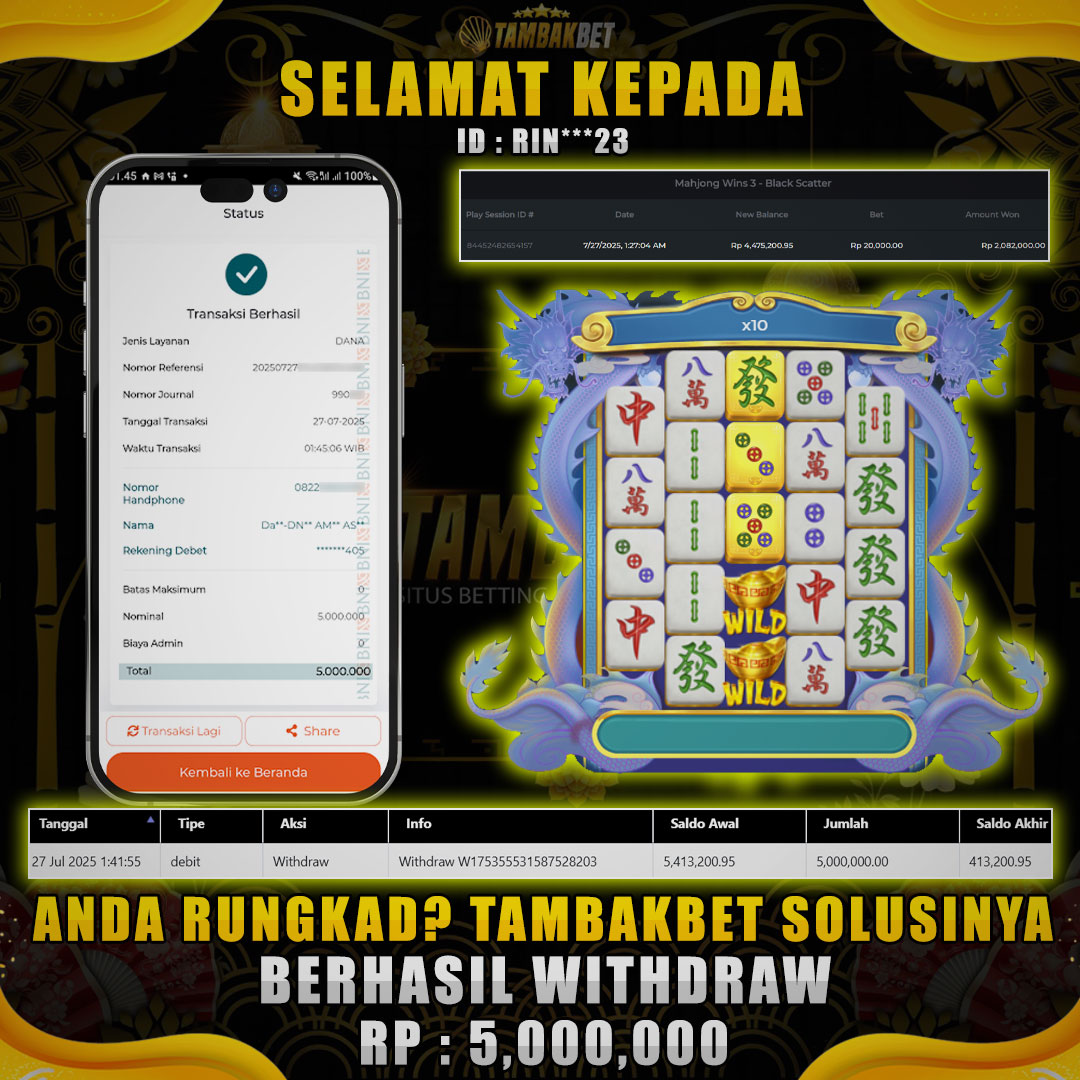 MAHJONG WINS 3 SCATTER HITAM TEMBUS X10